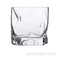 crystal whiskey glass with gold rim